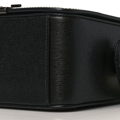 Off-White Saffiano Striped Diag Binder Flap Bag Black White 8 of 8