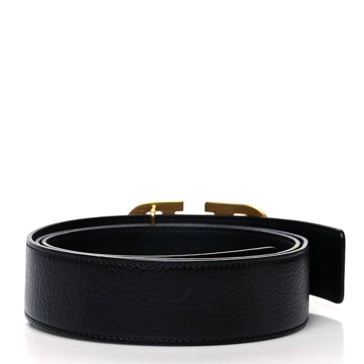 Glossy Calfskin VLogo Belt 95 38 Black