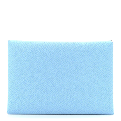Hermes Epsom Calvi Duo Card Case Celeste 1 of 10