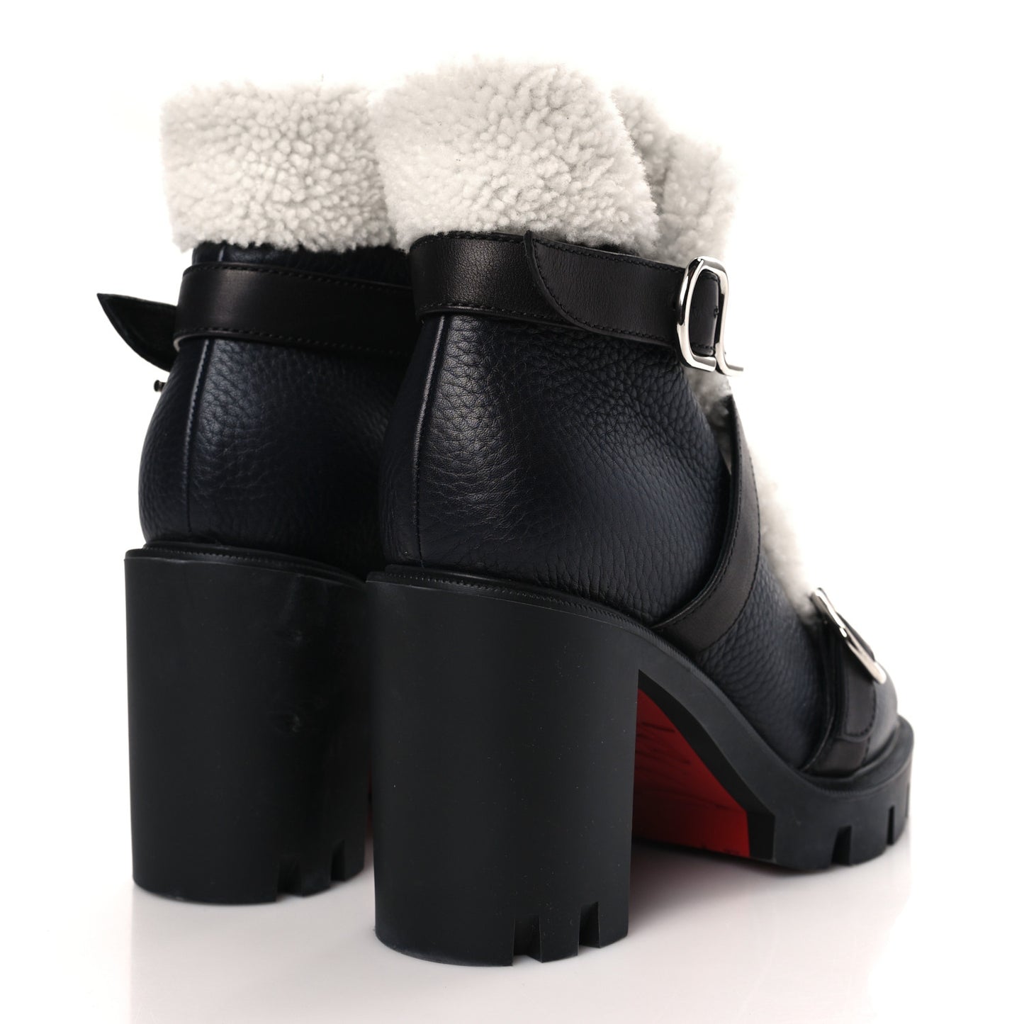 Calfskin Shearling Pole Chic 70 Booties 36.5 Nocturne Natural