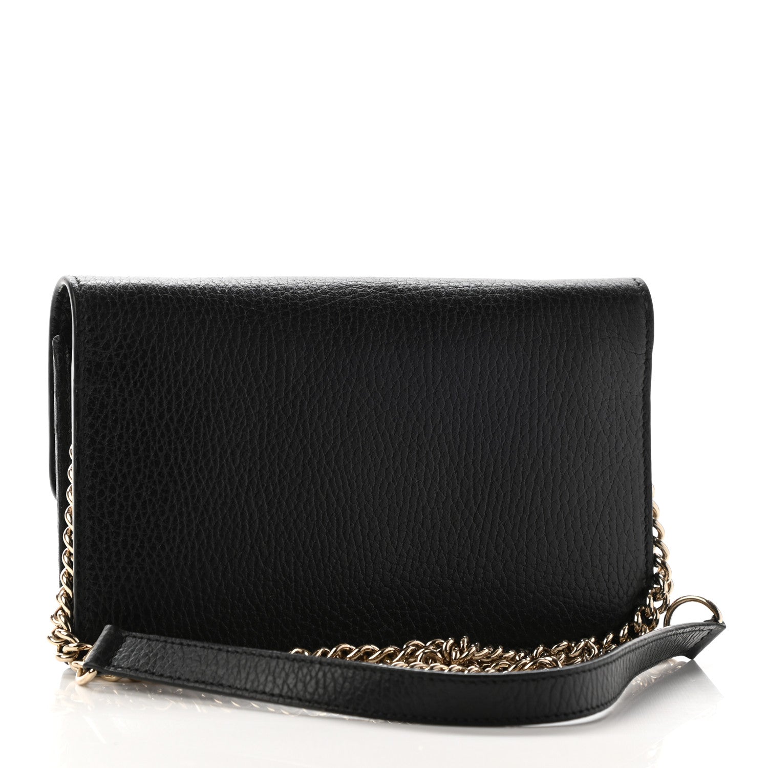Gucci Dollar Calfskin Interlocking G Chain Wallet Black 3 of 15