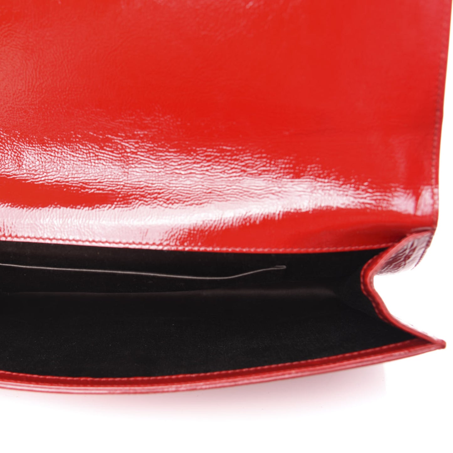 Textured Patent Monogram Large Belle De Jour Clutch Red