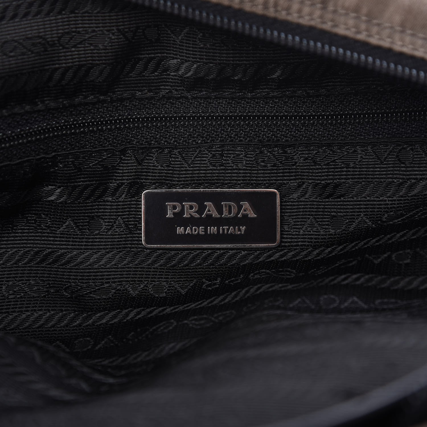 Prada Tessuto Nylon Calfskin Hobo Brown 8 of 10
