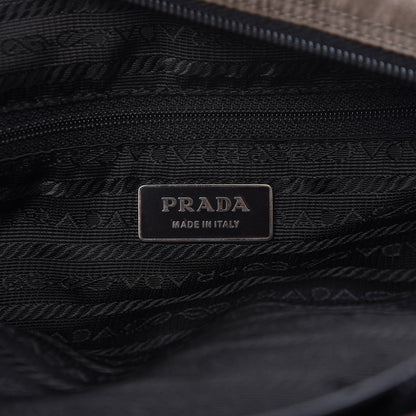 Prada Tessuto Nylon Calfskin Hobo Brown 8 of 10