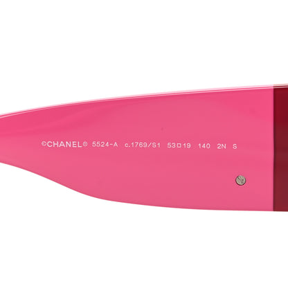 Chanel Acetate Oval Sunglasses 5524-A Pink Red 5 of 9