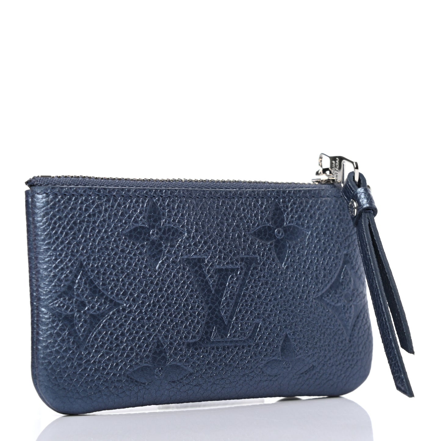 Metallic Empreinte Monogram Giant Key Pouch Navy Nacre