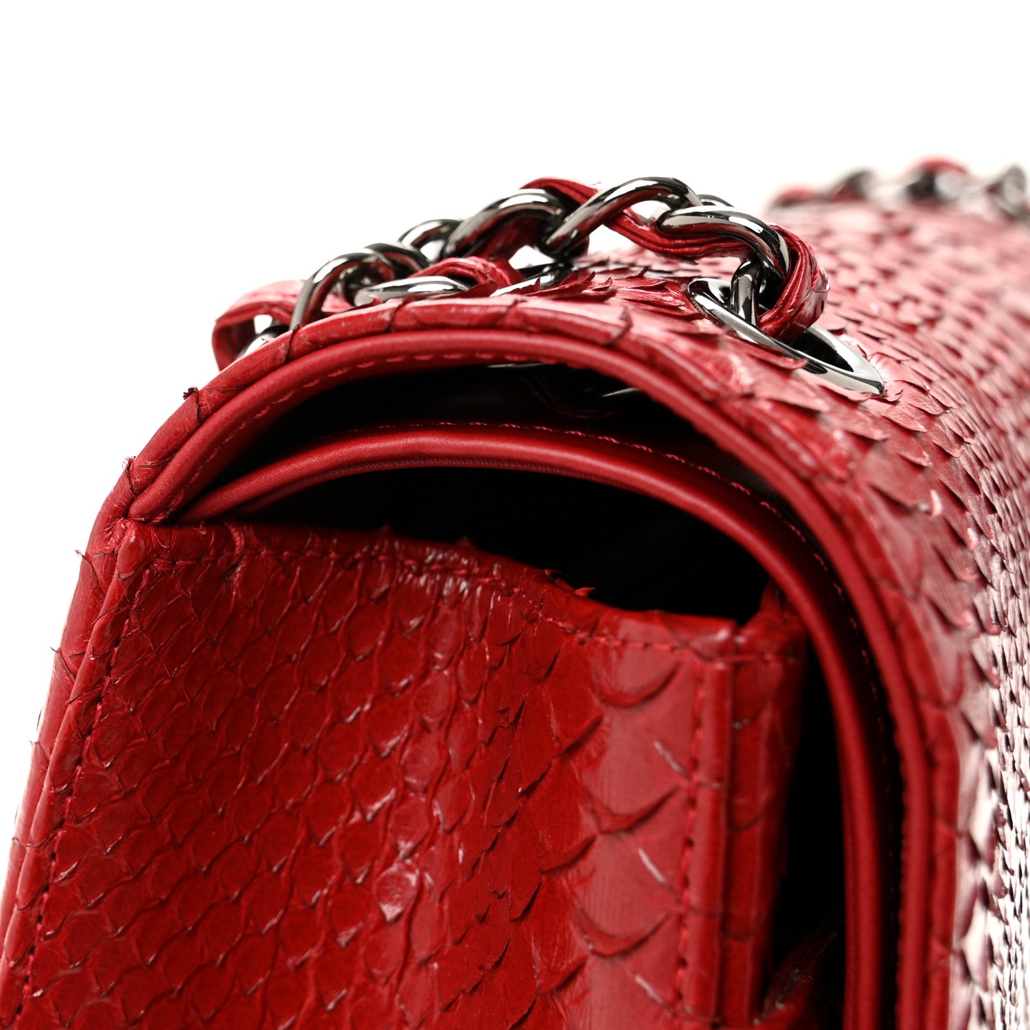 Chanel Snakeskin Jumbo Double Flap Red 12 of 14