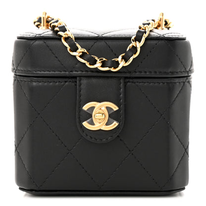 Chanel Lambskin Quilted Vanity Clutch With Chain Black 1 of 11