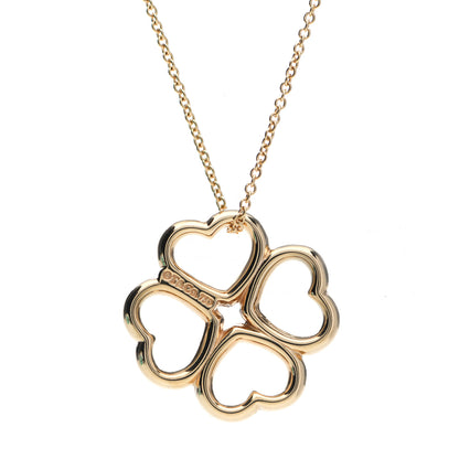 Tiffany 18K Yellow Gold Loving Heart Clover Pendant Necklace 4 of 7