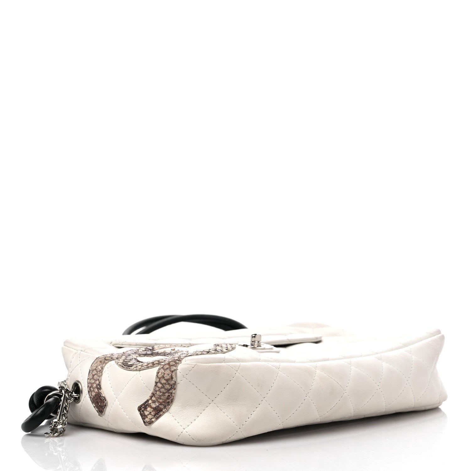 Chanel Calfskin Python Quilted Cambon Camera Case White 4 of 17