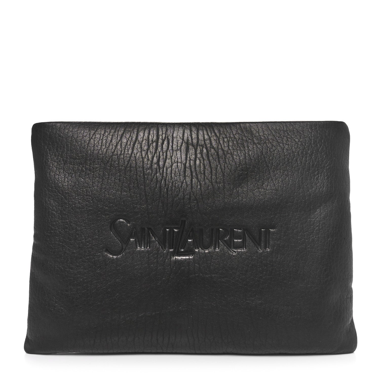 Saint Laurent Lambskin Large Puffy Pouch Black 1 of 11