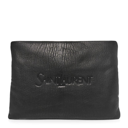 Saint Laurent Lambskin Large Puffy Pouch Black 1 of 11