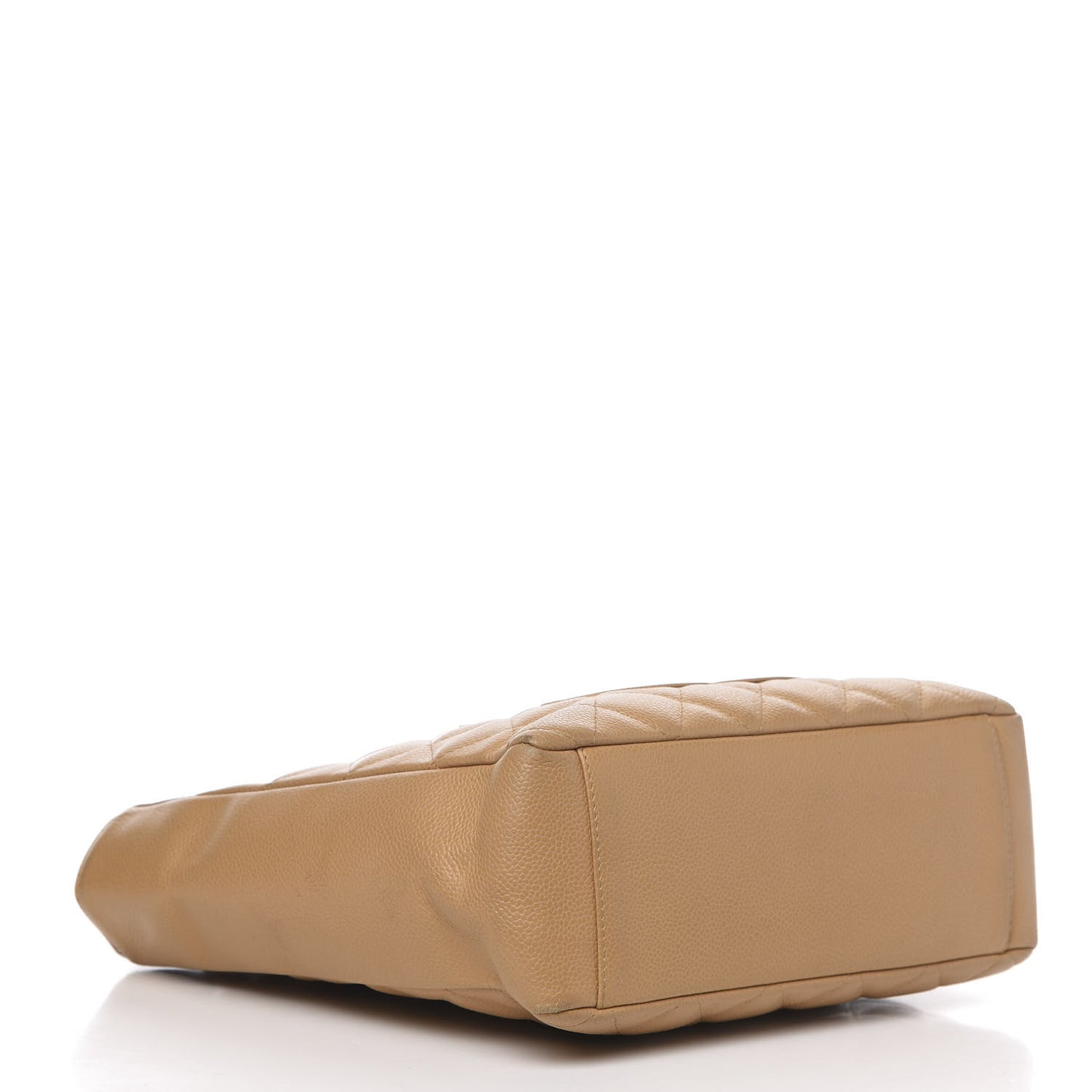 Caviar Quilted Petit Shopping Tote PST Dark Beige