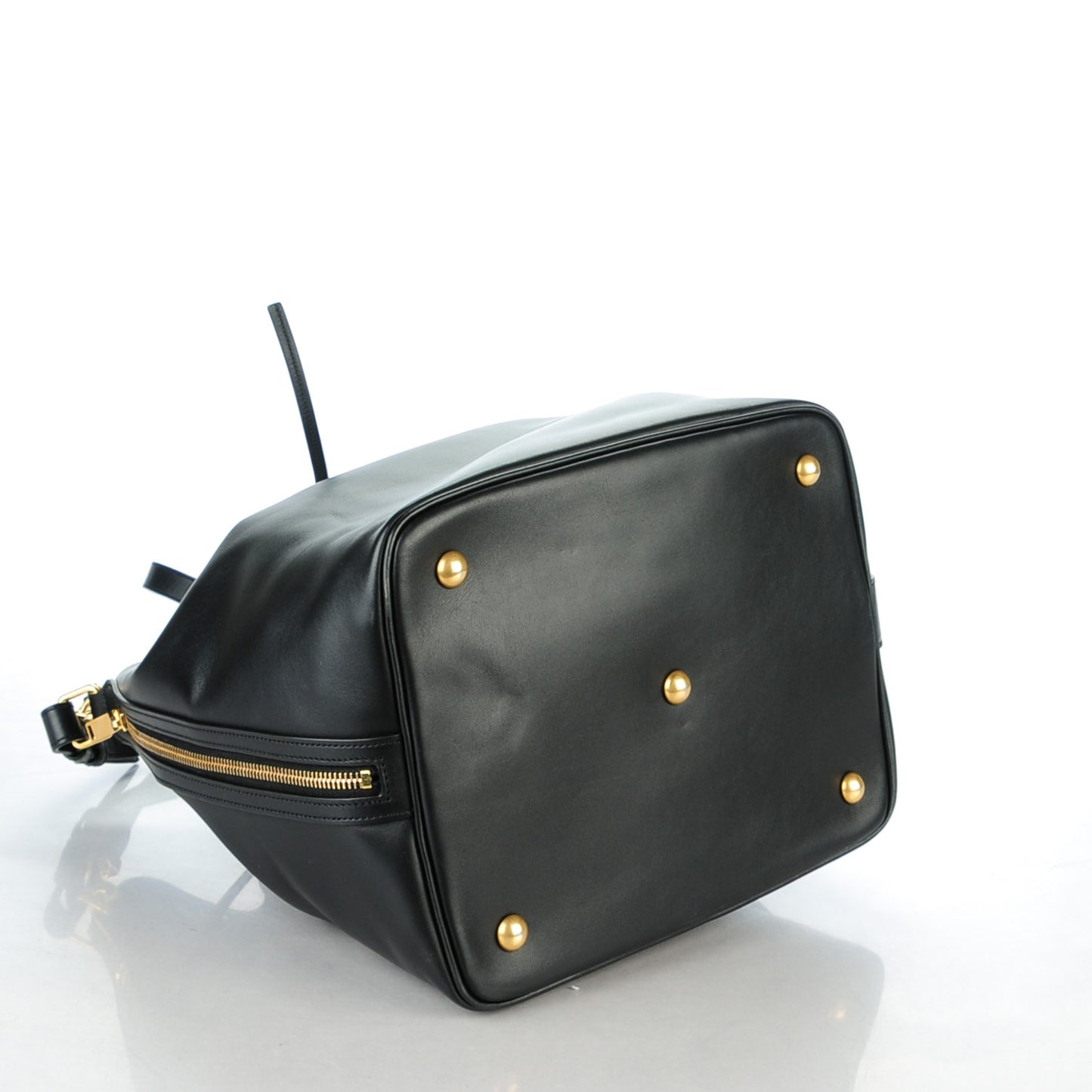 Calfskin Large Emmanuelle Bucket Bag Black