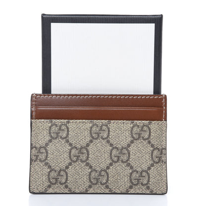 Gucci GG Supreme Monogram Calfskin Card Holder Beige Ebony Cuir 7 of 7