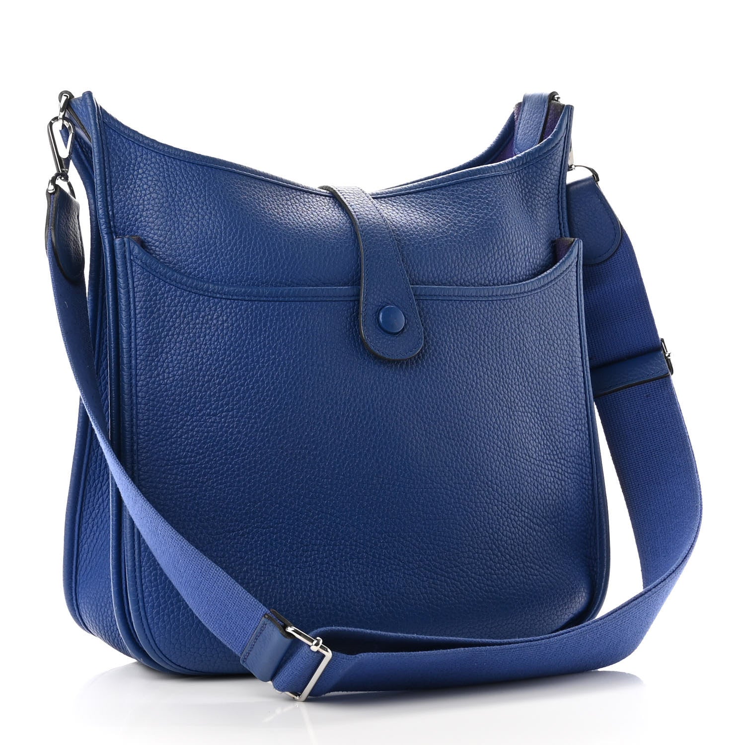 Hermes Taurillon Clemence Evelyne III GM Bleu Electrique 4 of 23