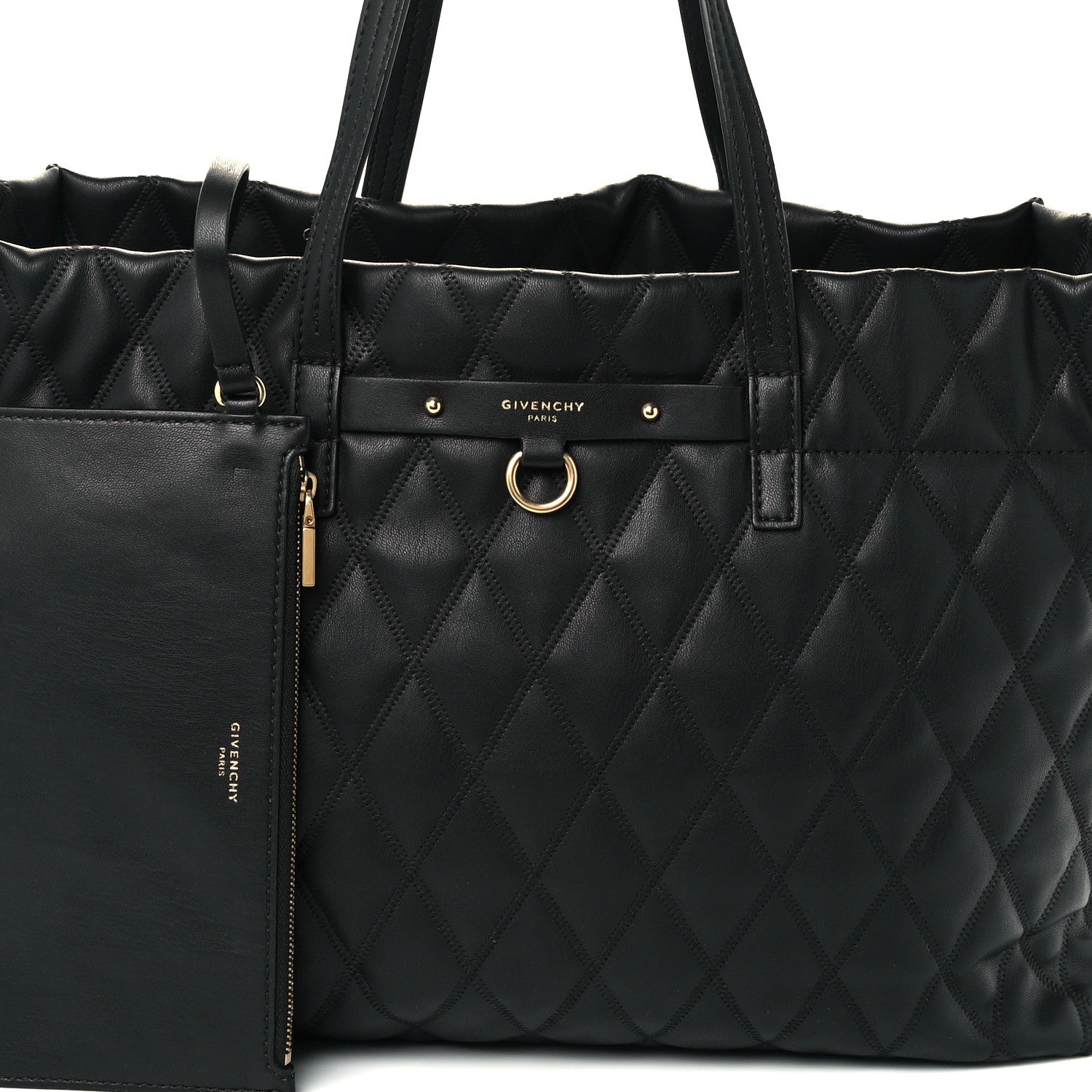 Givenchy Rubber Effect Canvas Quilted Duo Shopper Tote Black 9 of 11