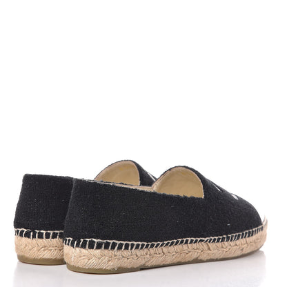 Chanel Tweed Patent CC Espadrilles 40 Black 4 of 10