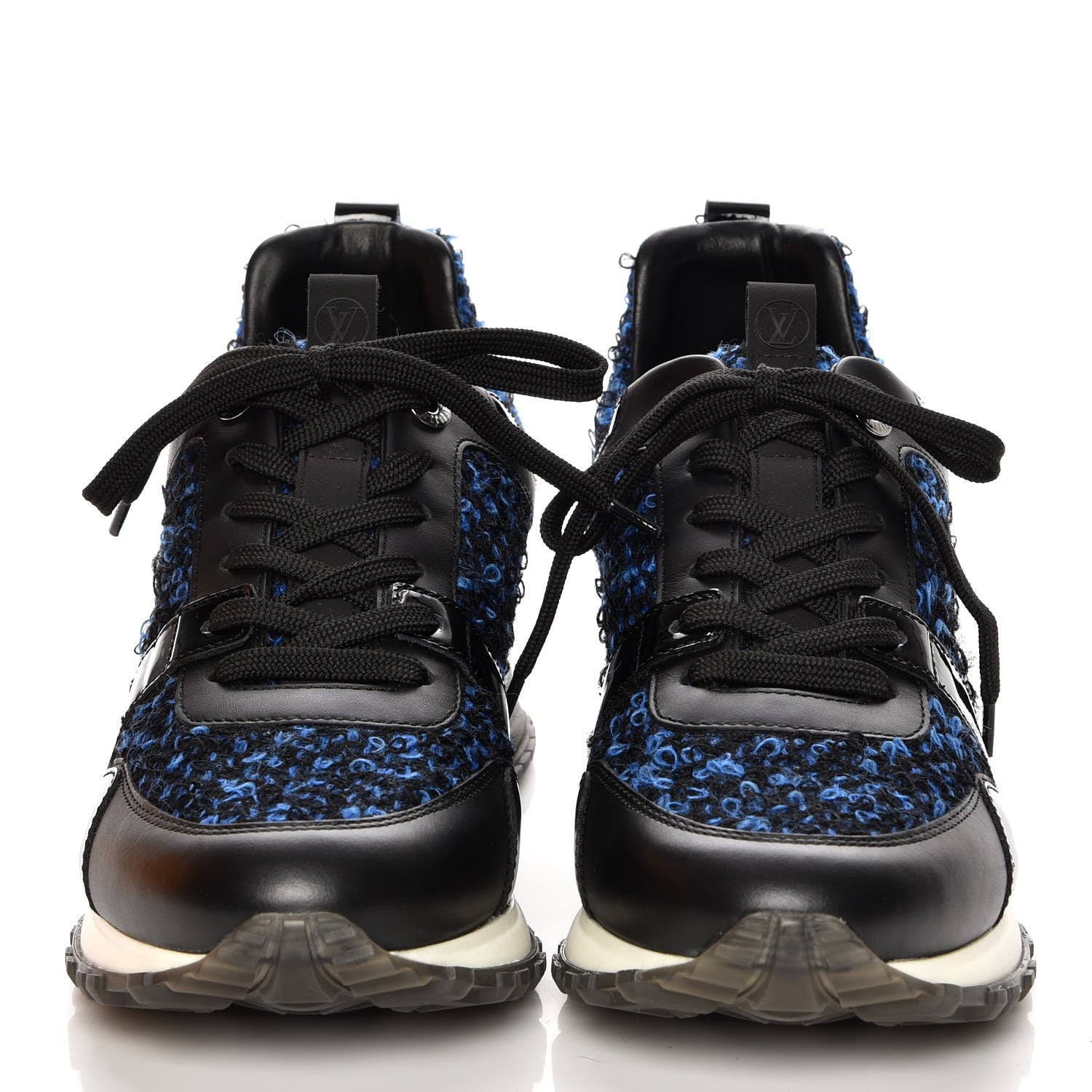 Louis Vuitton Calfskin Tweed Run Away Sneakers 37.5 Blue 2 of 8