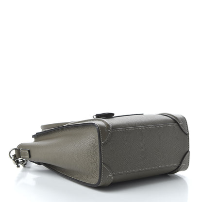 Celine Drummed Calfskin Nano Luggage Souris 4 of 9
