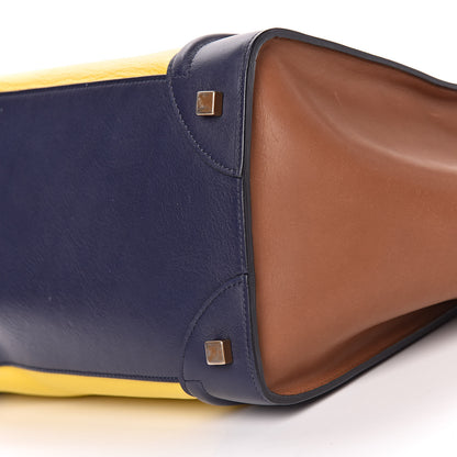 Celine Smooth Drummed Calfskin Mini Tri-Color Luggage Yellow 10 of 11