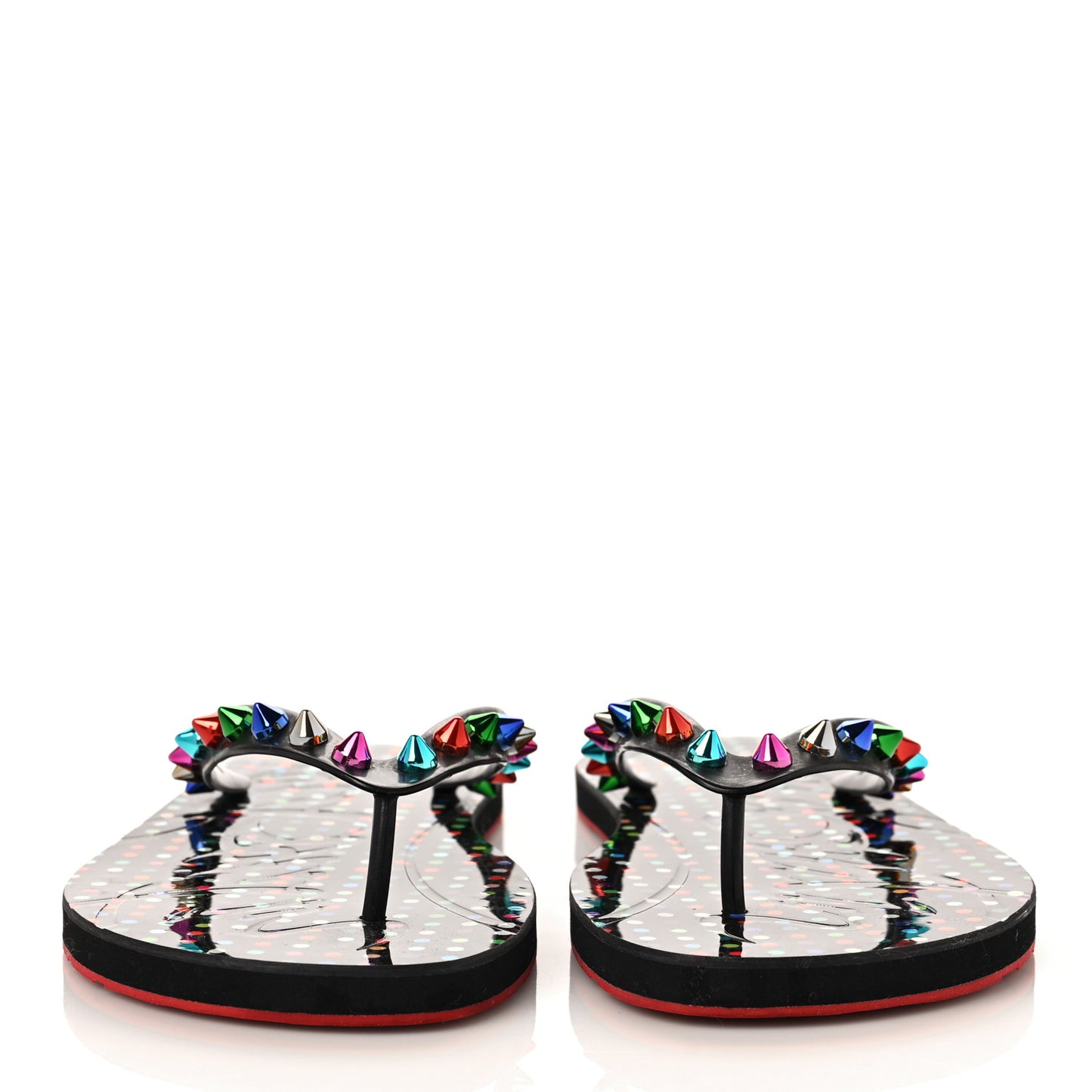 Rubber Spike Loubi Donna Flip Flop 40 Black Multicolor