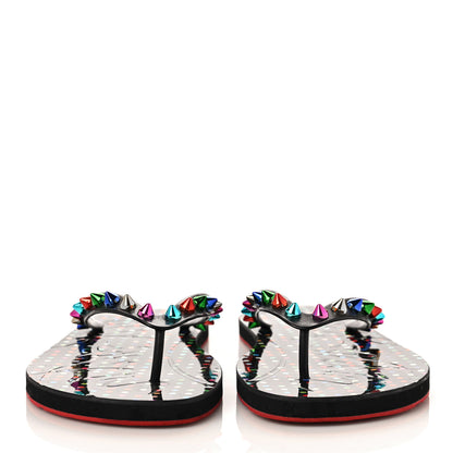 Christian Louboutin Rubber Spike Loubi Donna Flip Flop 40 Black Multicolor 2 of 7
