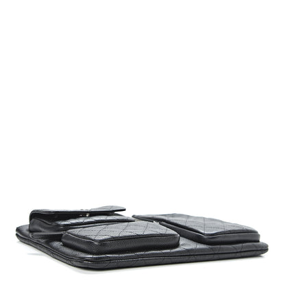 Chanel Caviar Quilted Zipped Multi Pouch Black 4 of 8