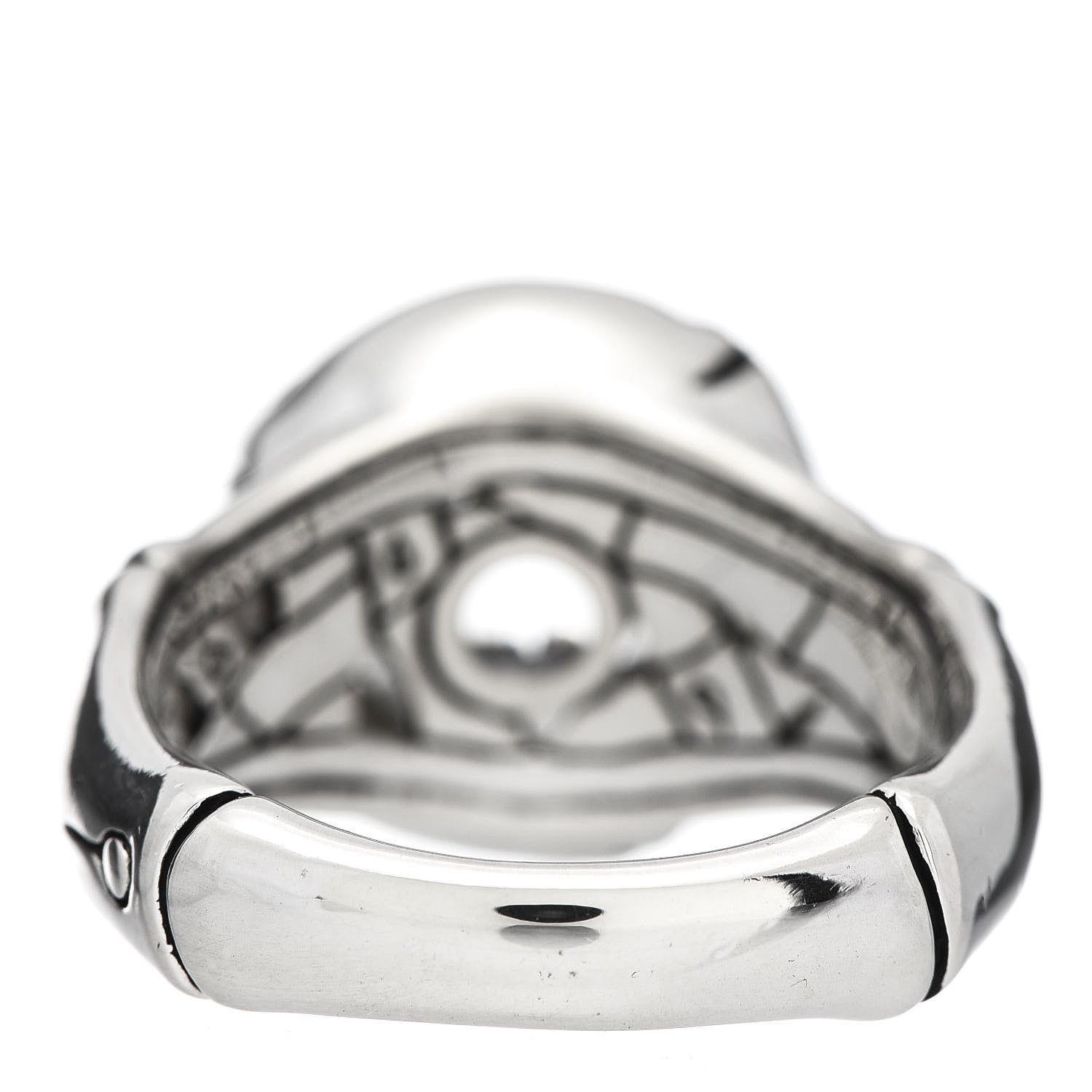 John Hardy Sterling Silver White Topaz Bamboo Ring 54 7 4 of 6