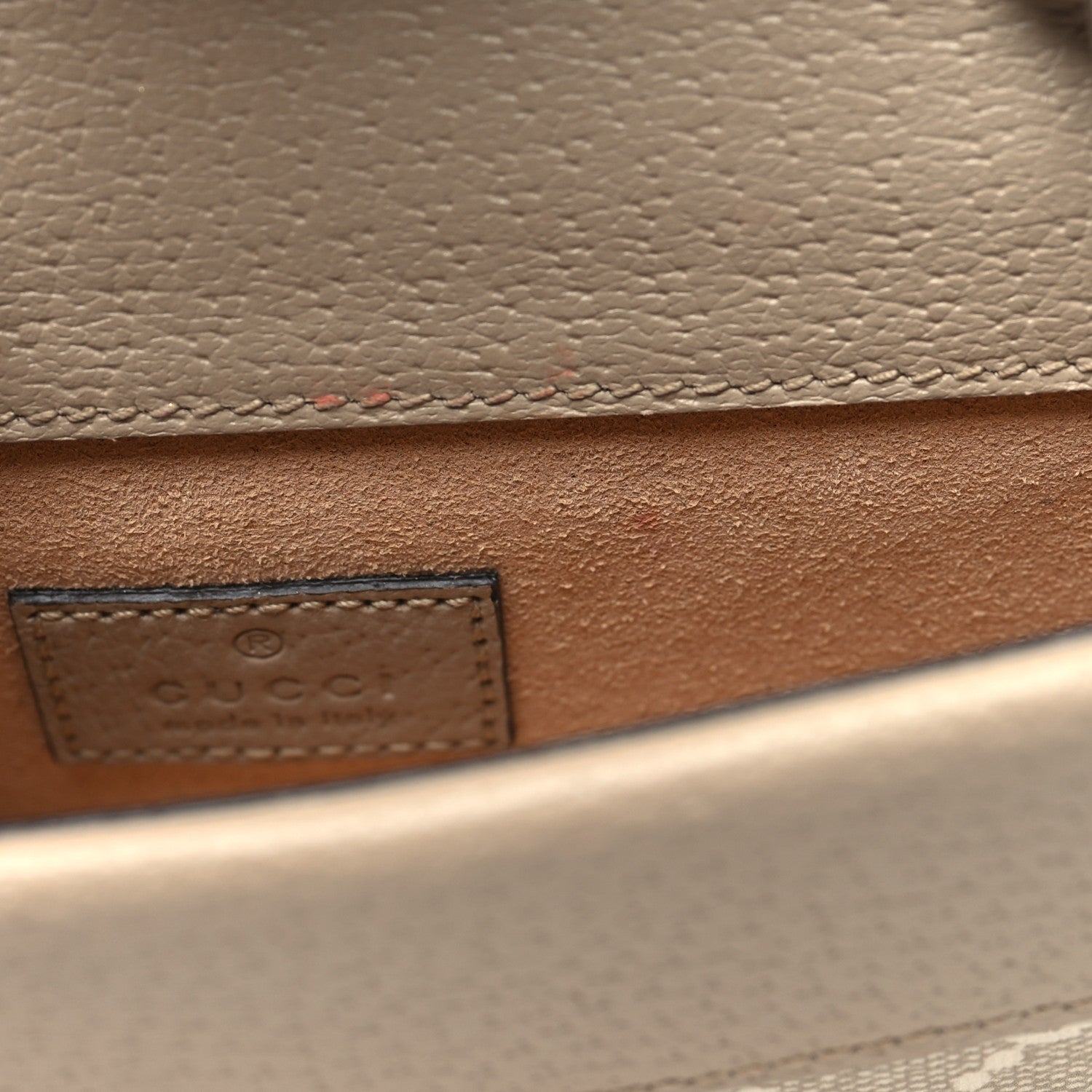 Gucci GG Supreme Monogram Textured Dollar Calfskin Super Mini Dionysus Shoulder Bag Beige Mystic White Oatmeal 12 of 12