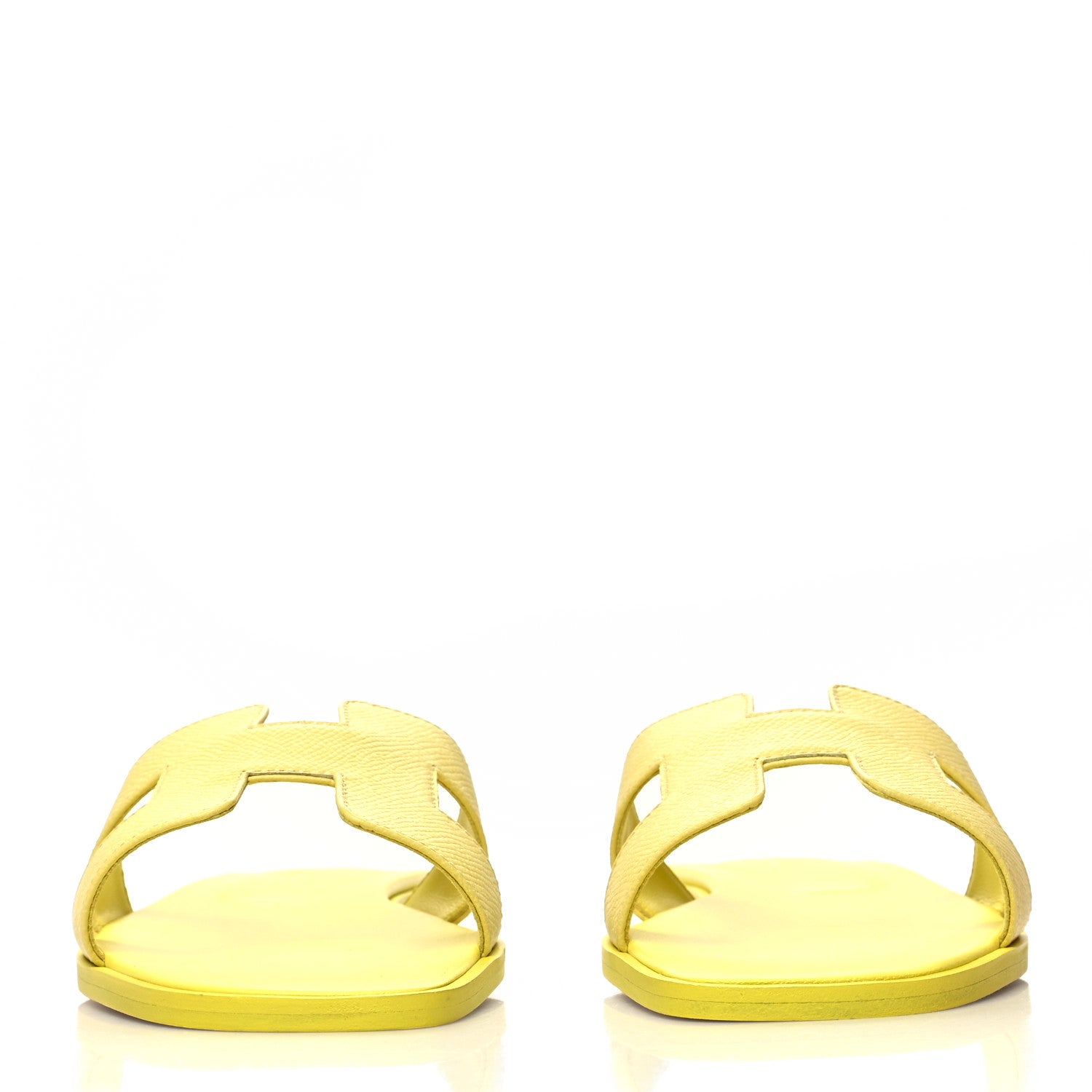 Hermes Epsom Oran Sandals 38.5 Jaune Pollen 2 of 9