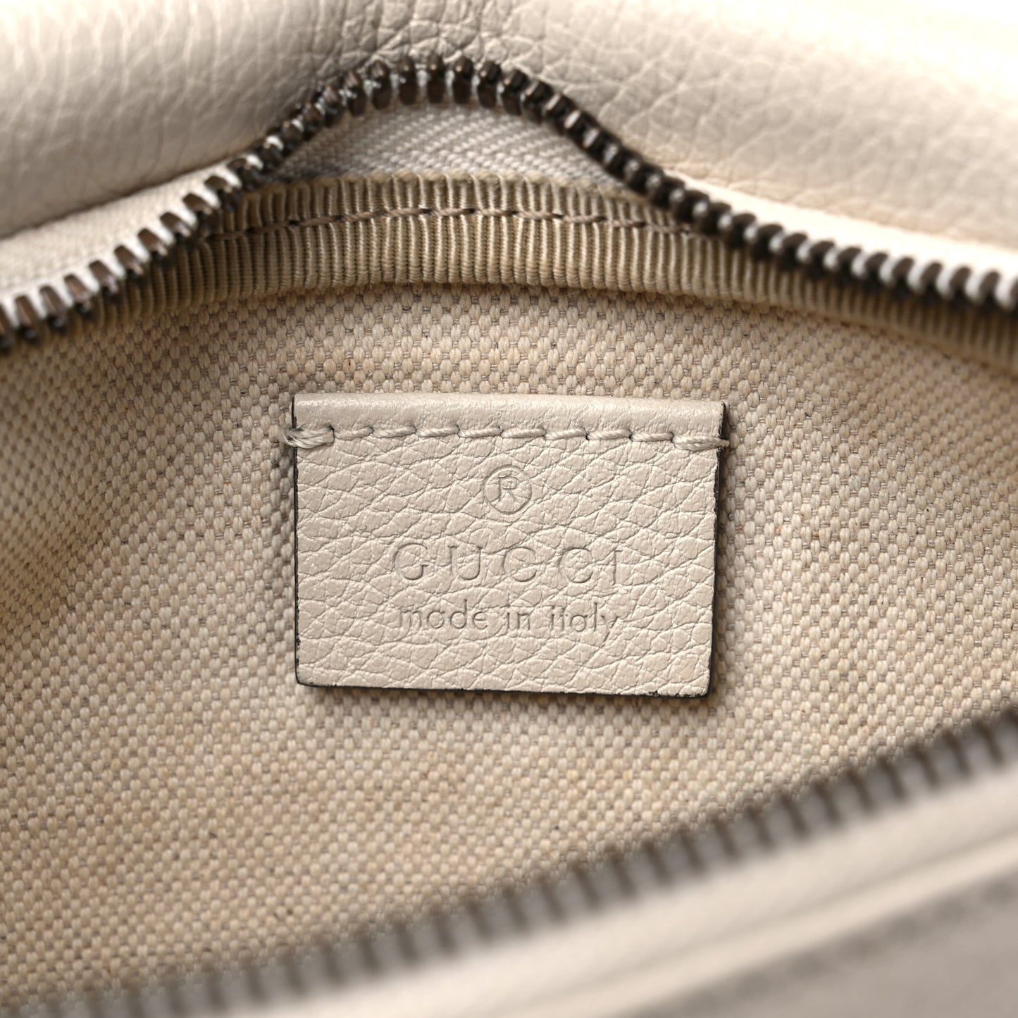 Grained Calfskin Small Logo Belt Bag White