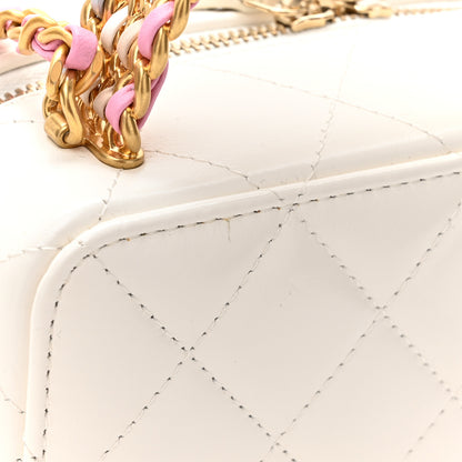 Chanel Shiny Calfskin Quilted Small Top Handle Vanity Case With Chain White 12 of 12