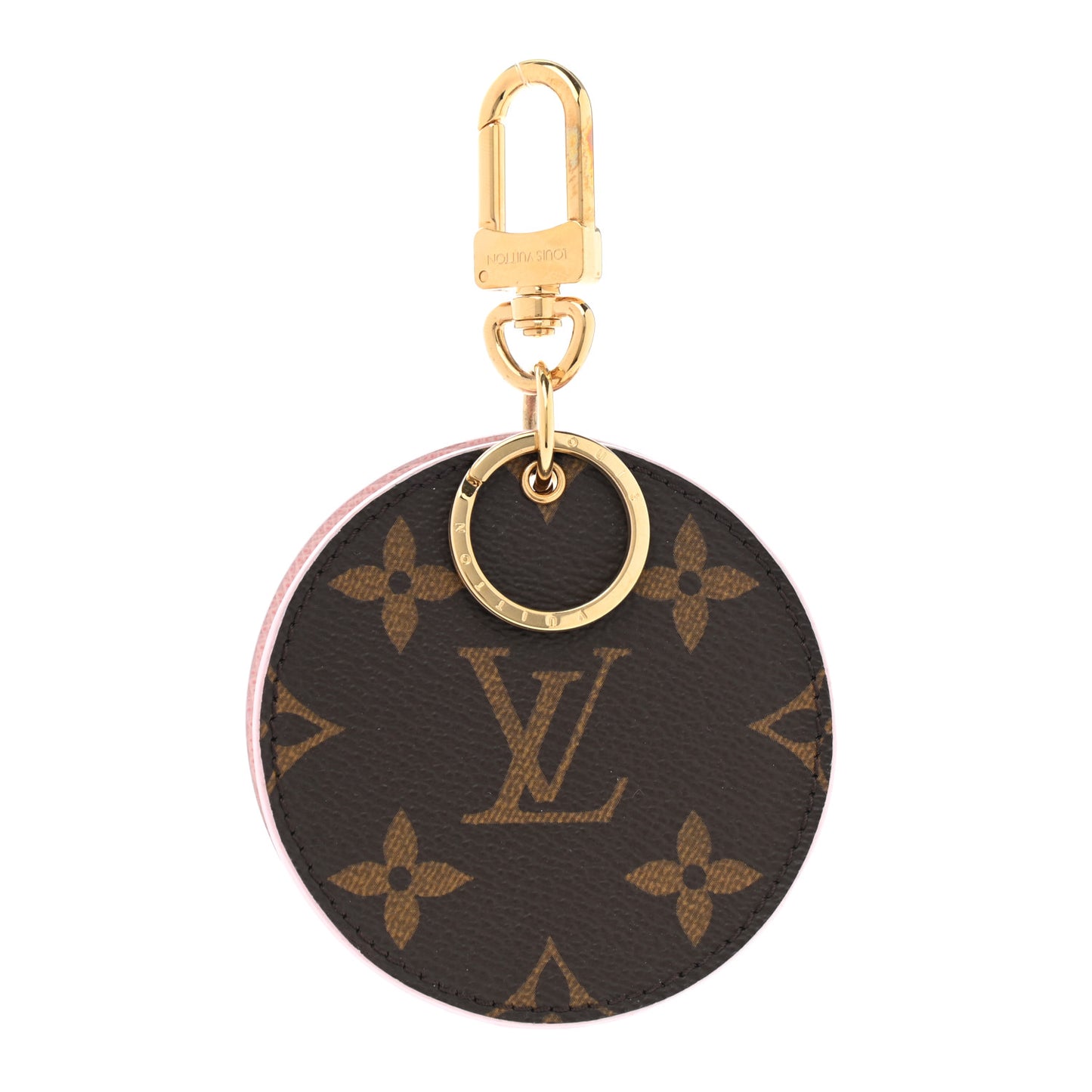 Monogram LV Mirror Bag Charm Key Holder Rose Ballerine