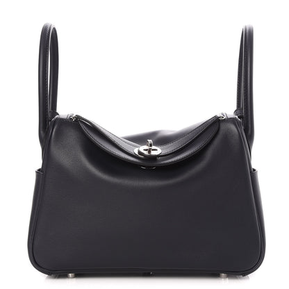 Hermes Swift Epsom Lindy 26 Tressage De Cuir Bleu Indigo Noir Terre Battue 1 of 9