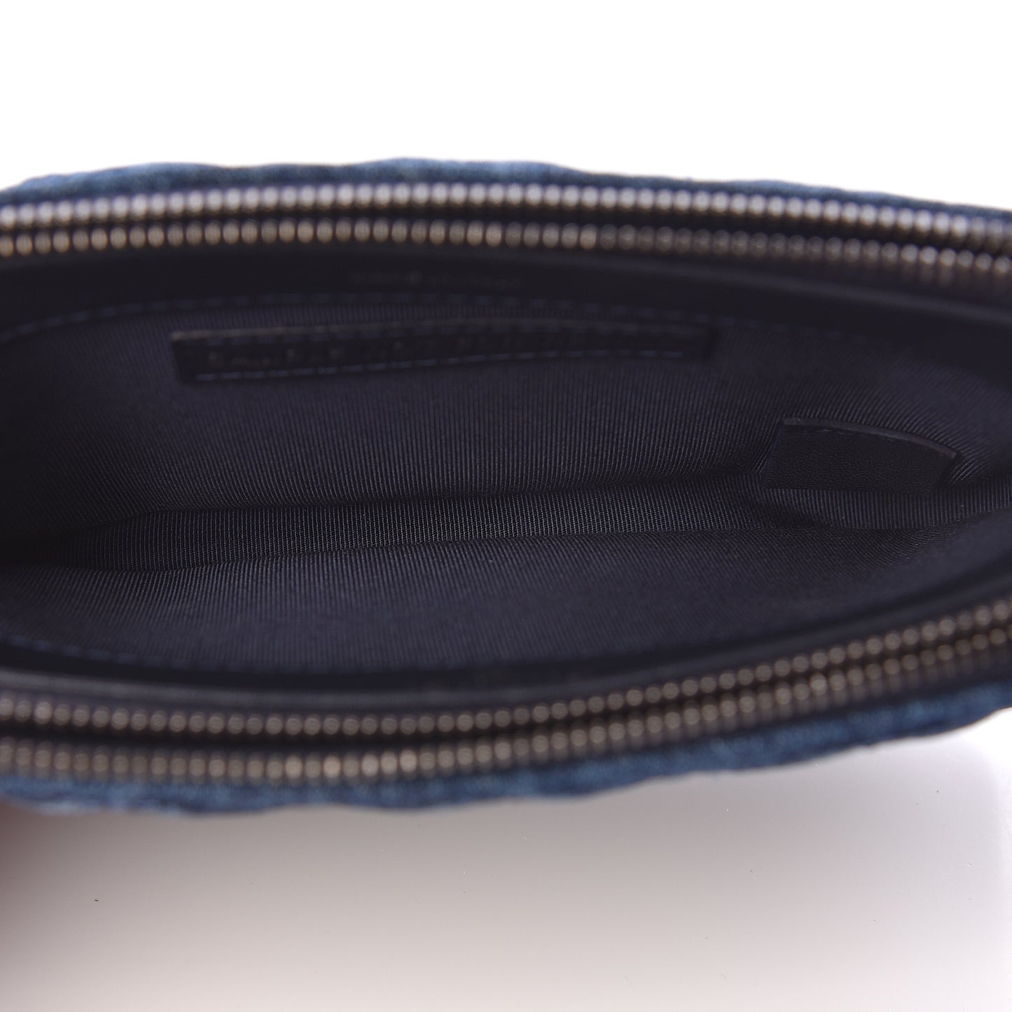 Denim Calfskin Quilted Small Gabrielle Clutch With Chain Blue