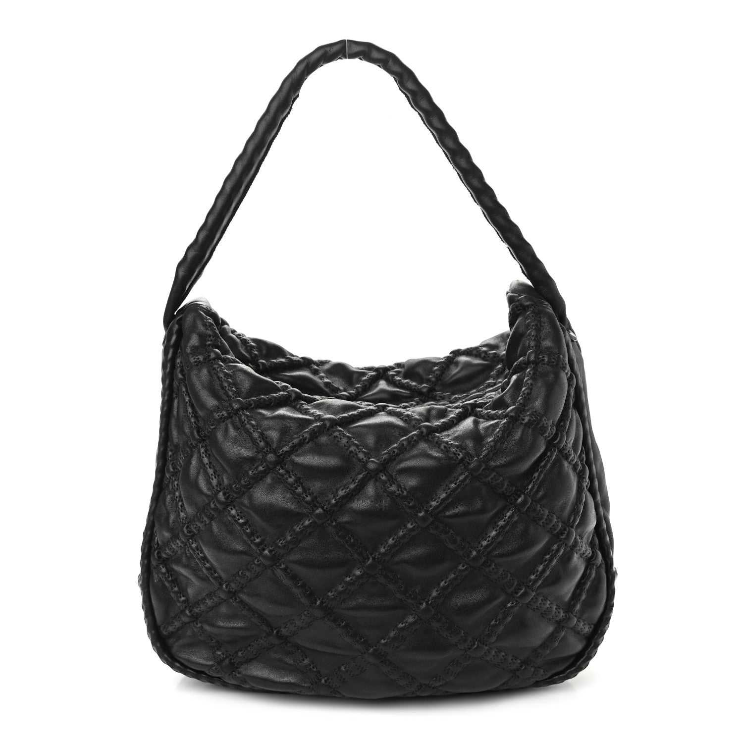 Chanel Quilted Lambskin Hidden Chain Hobo Black 1 of 12