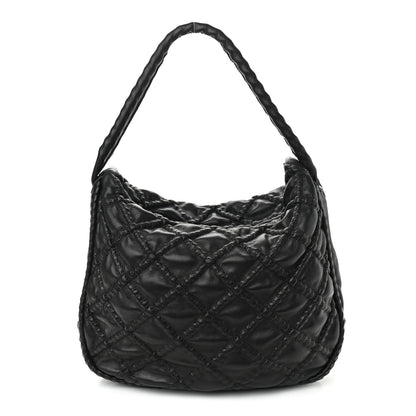 Chanel Quilted Lambskin Hidden Chain Hobo Black 1 of 12