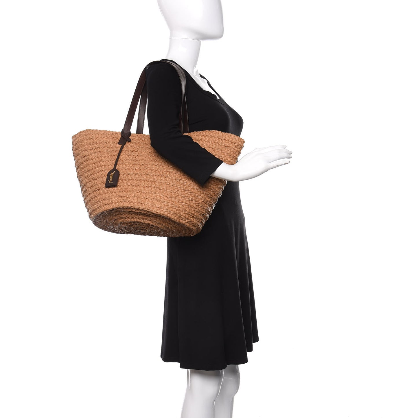 Raffia Calfskin Medium Panier Tote
