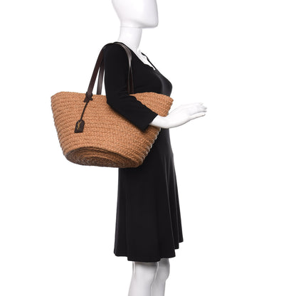 Saint Laurent Raffia Calfskin Medium Panier Tote 2 of 8
