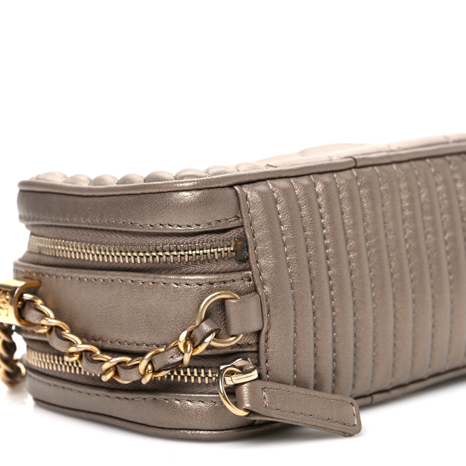 Chanel Metallic Lambskin Mini Coco Boy Camera Case Dark Gold 9 of 10