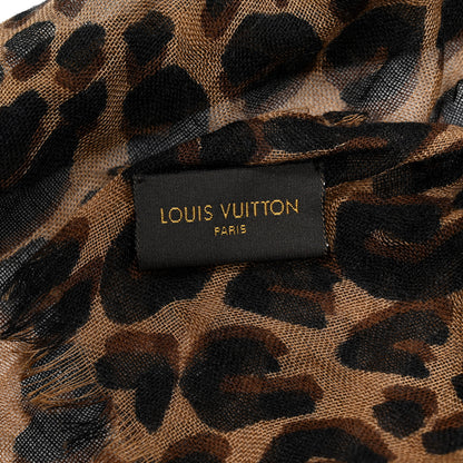 Louis Vuitton Cashmere Silk Leopard Etole Stole Marron 2 of 3