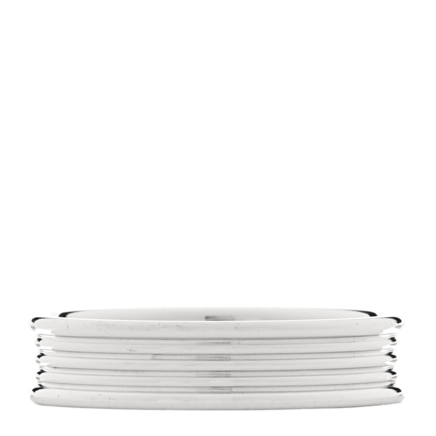 Platinum Ribbed Band Ring 60 9