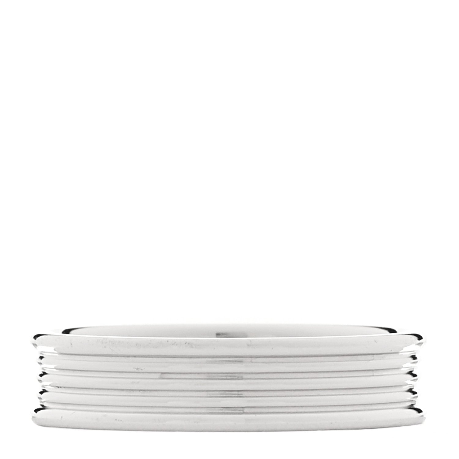Tiffany Platinum Ribbed Band Ring 60 9 3 of 4