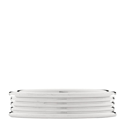 Tiffany Platinum Ribbed Band Ring 60 9 3 of 4