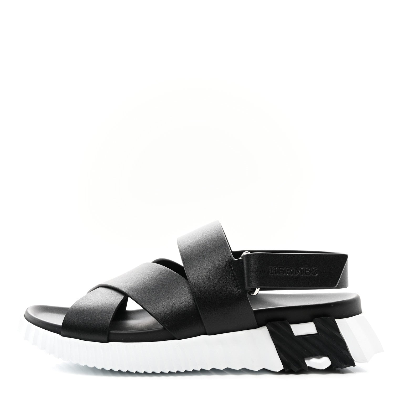 Hermes Calfskin Womens Electric Sandals 40 Black 1 of 9