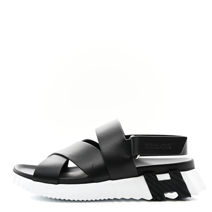 Hermes Calfskin Womens Electric Sandals 40 Black 1 of 9