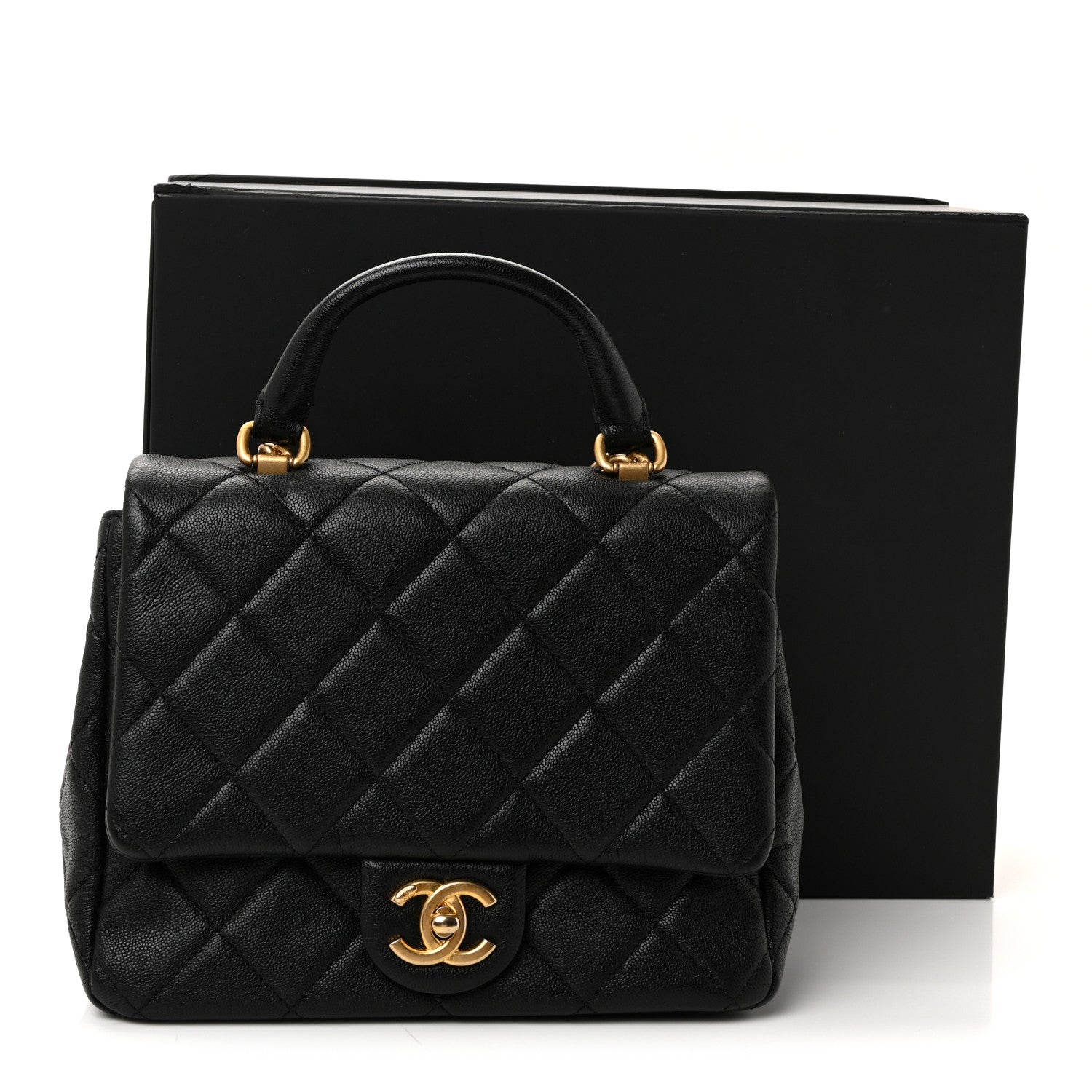 Chanel Caviar Quilted Small Top Handle Flap Black 11 of 11