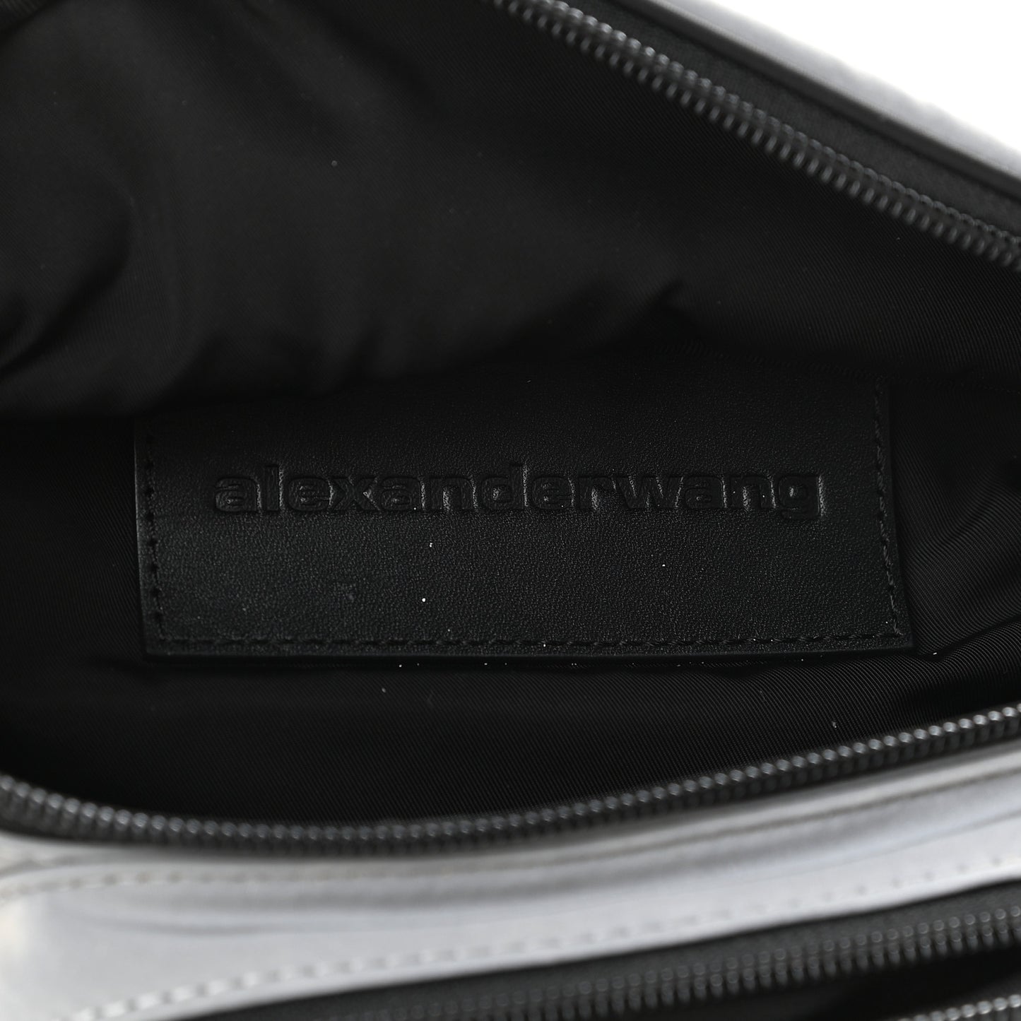 Nylon Logo Printed Attica Belt Bag Reflective Silver