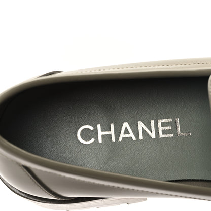 Chanel Calfskin Metal CC Loafers 39 Khaki 7 of 10